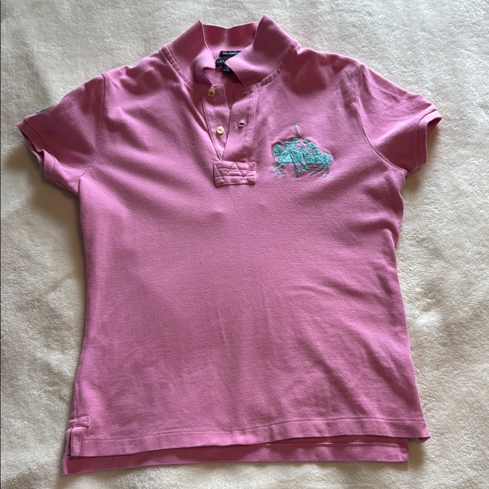 Ralph Lauren Pink Polo Shirt Classic Casual Style
